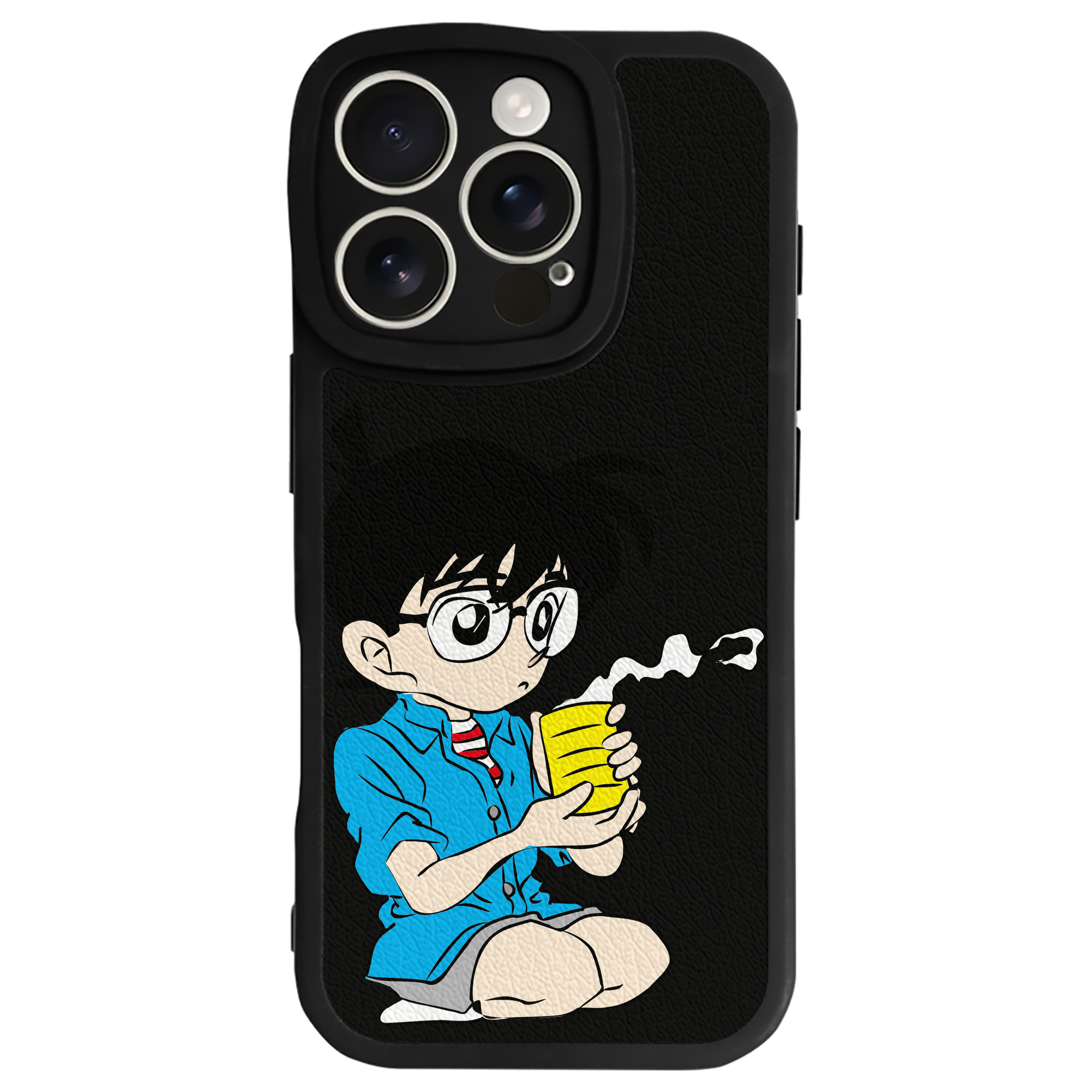 （画像用） 名探偵コナン 江戸川 コナン Detective Conan Conan Edogawa 【iPhone 16シリーズ対応】シリコンスマホケース（レザー調） 材質：シリコン